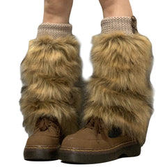 2000s Aesthetic Faux Fur Leg Warmers