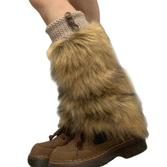 2000s Aesthetic Faux Fur Leg Warmers