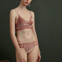 Thin Sexy Velvet Triangle Cup Bra Lingerie Set