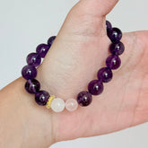 Amethyst & White Jade Bracelet