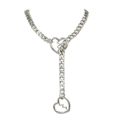 Broken Heart Ring Drop Chain Necklace