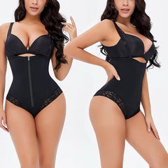 Zip Front Bodysuit With Adjustable Straps