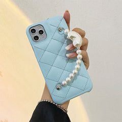 Baby Blue Pearl Chain iPhone Case