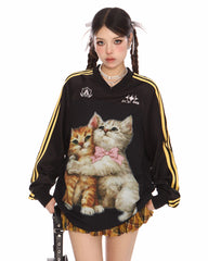 Blokette Aesthetic Kitten Print Jersey