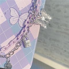 Butterfly Chain Argyle iPhone Case