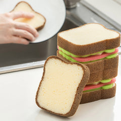 Cute Toast Dishwashing Sponge