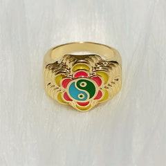 Flower Yin Yang Ring