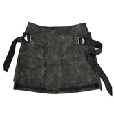 Grunge Aesthetic Safety Belt Wrap Skirt