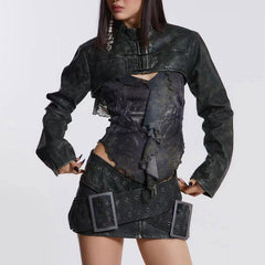 Huge Buckle Micro Skirt