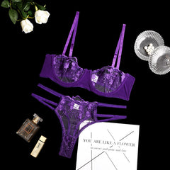 Lace Cutout See-Through Push-Up Lingerie Set