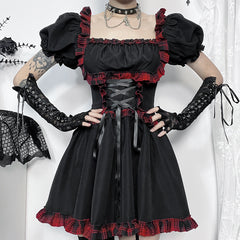 Dark punk rock plaid stage costume