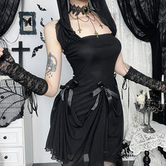 Dark Gothic Cape Hooded Multi-wear Dress