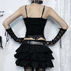 Personalized Bat-printed Chain Strappy Top