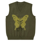 Butterfly Knit Vest in Green