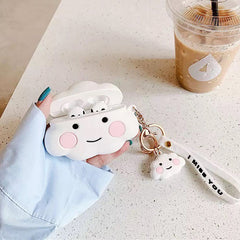 White Cloud Airpods Case