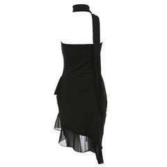 Summer In Paris Halter Ruffle Dress