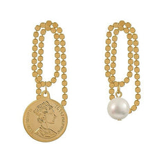 Asymmetrical Coin Drop Earrings