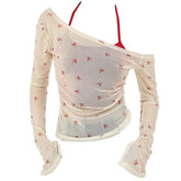 Balletcore Aesthetic Bow Mesh Top