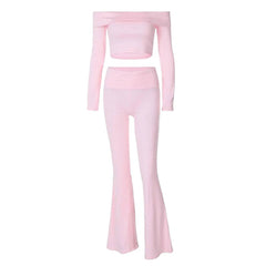 Soft Girl Bardot Top & Flare Pants Co-Ord