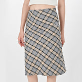 Gossip Goes Around Plaid Midi Skirt