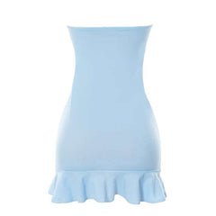 Baby Blue Off Shoulder Mini Dress