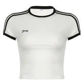 Bow Embroidery Y2K Crop Top