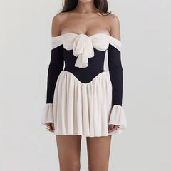 Mademoiselle Bow Off Shoulder Dress
