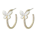 Butterfly Crystal Hoop Earrings