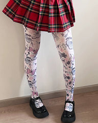 Butterfly Print Tights