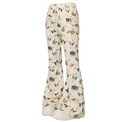 Cat Print Graphic Pants