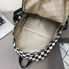 Checkered Canvas Backpack