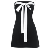 Coquette Aesthetic Bow Mini Dress