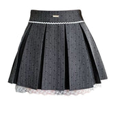 Coquette Lace Bow Pleated Skirt