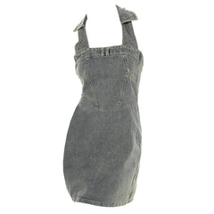 Y2K Aesthetic Halter Denim Dress