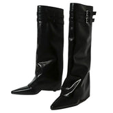 Catwalk Double Buckle Knee-High Boots