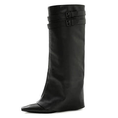 Catwalk Double Buckle Knee-High Boots