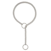 Double Ring Drop Chain Necklace