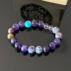 Amethyst & Turquoise Mixed Gemstone Bracelet