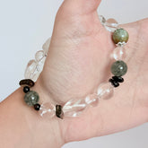 Clear Quartz & Green Phantom Crystal Bracelet