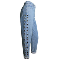 Holed Up Grommet Jeans