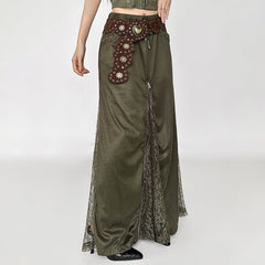 Woodland Dreams Lace-Slit Maxi Skirt