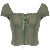 Fairycore Aesthetic Lace Up Top