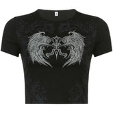 Grunge Aesthetic Angel Wings Crop Top