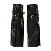 Grunge Leather Leg Warmers