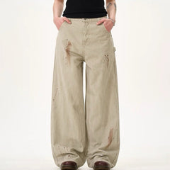 Handprint Wide-Leg Jeans