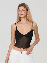 Cross front cami mesh crop top - Final Sale