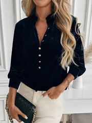 Velvet V-neck Shirt