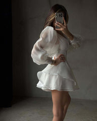 Draped V-Neck Short Dress