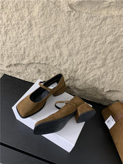 Velvet Mary Janes