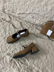 Velvet Mary Janes